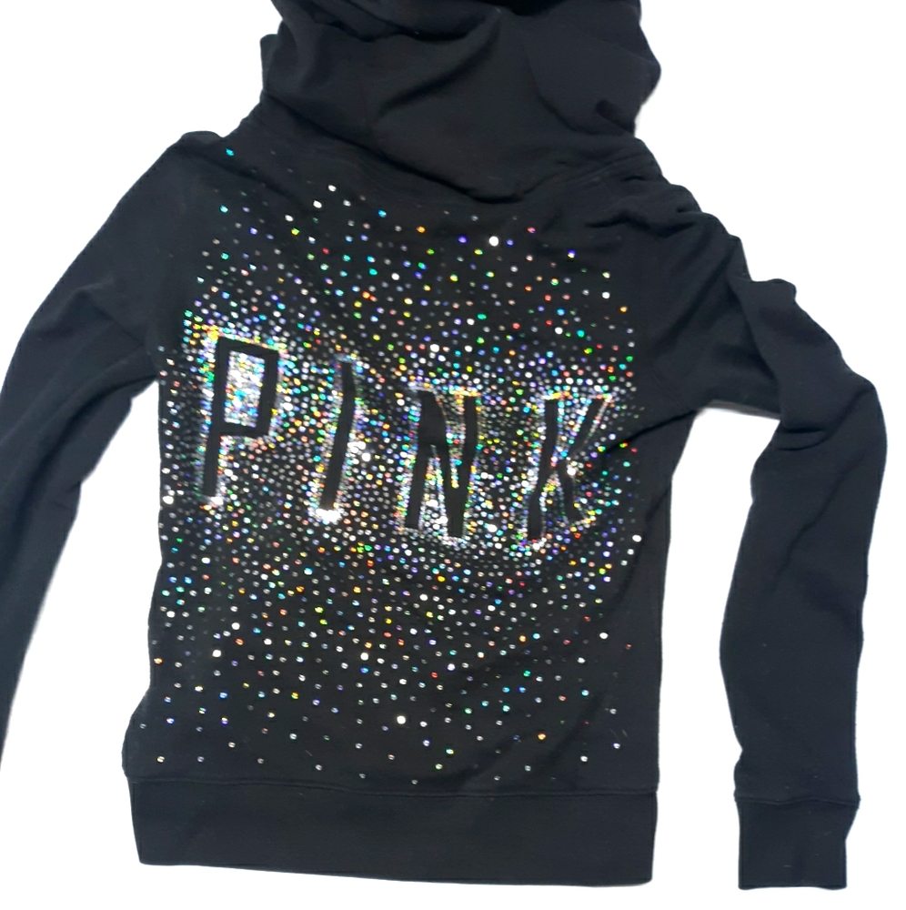 PINK Victoria's Secret Sequin Zippered Hood Jacket